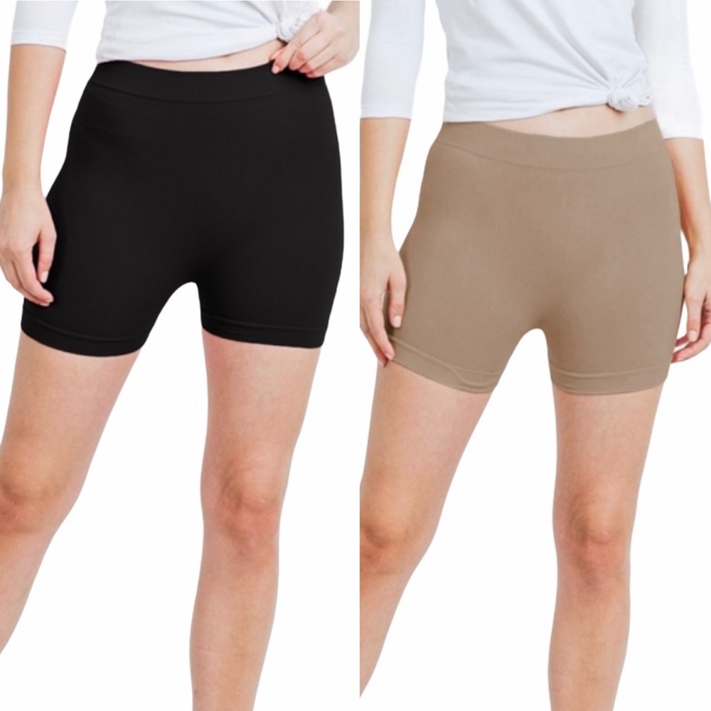 Biker Shorts set of 2 black and mocha size small